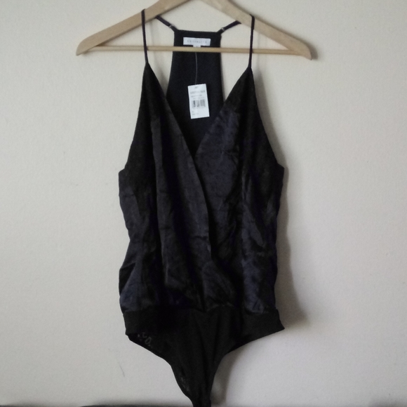 Socialite Blue Black Lace Trim Bodysuit Size XL - Picture 5 of 13